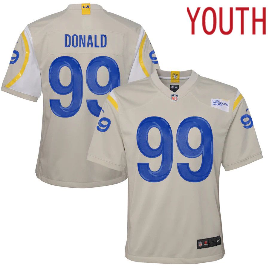 Youth Los Angeles Rams #99 Aaron Donald Nike Bone Game NFL Jersey->youth nfl jersey->Youth Jersey